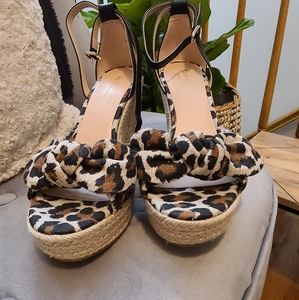 Kate Spade leopard wedges